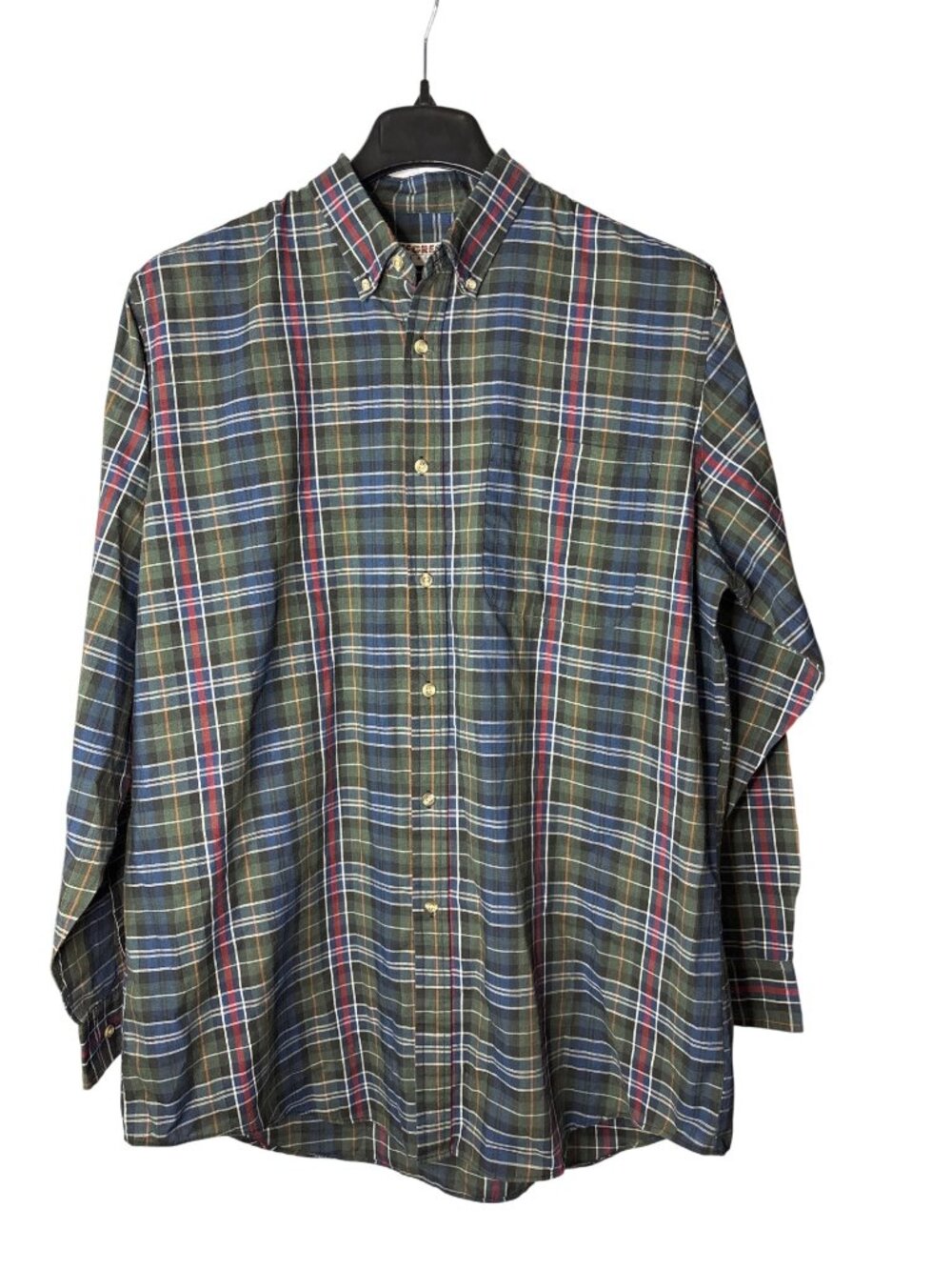 McGregor Classic Mens Button Down Shirt Size XLT Plaid Multicolor Vintage
